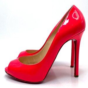 Christian Louboutin Flo 120 Neon Pink Patent Pumps 39